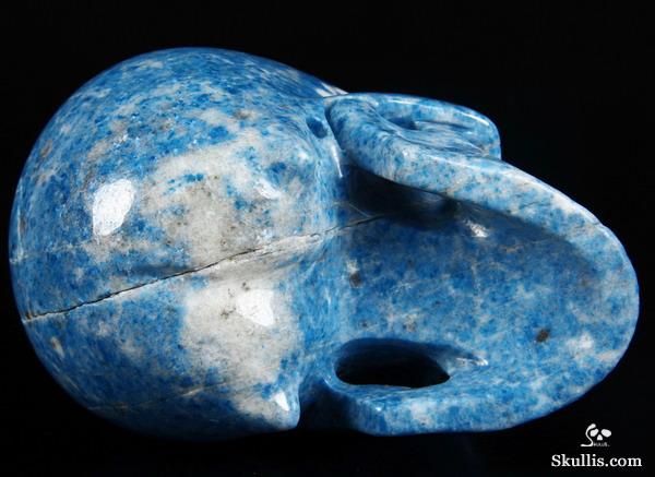 Huge 5.2" Lapis Lazuli Carved Crystal Skull, Realistic Huge 5.2" Lapis Lazuli Carved Crystal Skull, Realistic