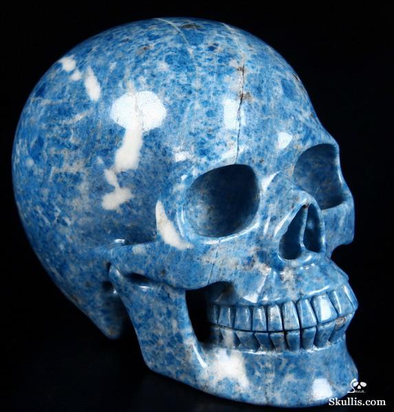 Huge 5.2" Lapis Lazuli Carved Crystal Skull, Realistic Huge 5.2" Lapis Lazuli Carved Crystal Skull, Realistic