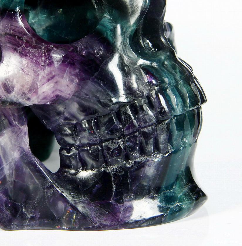 512G Fluorite Crystal Horned Skull