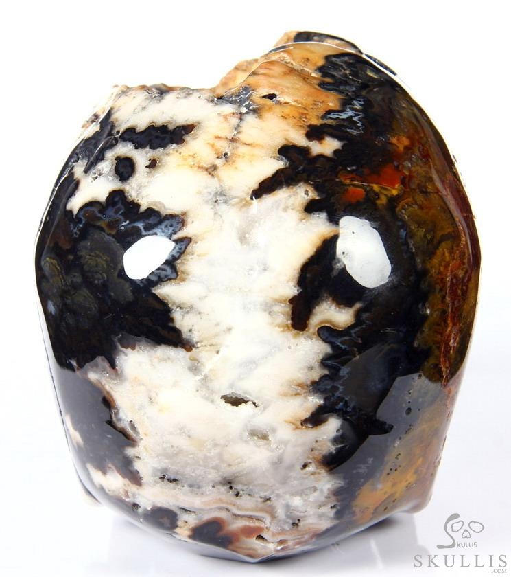Huge 5.3" Black Zebra Agate Carved Crystal Skull Huge 5.3" Black Zebra Agate Carved Crystal Skull