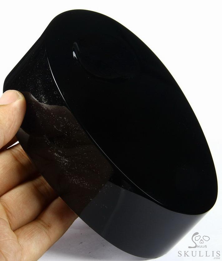 Huge 5.3" Black Obsidian Carved Crystal Stand for sculpture Huge 5.3" Black Obsidian Carved Crystal Stand for sculpture