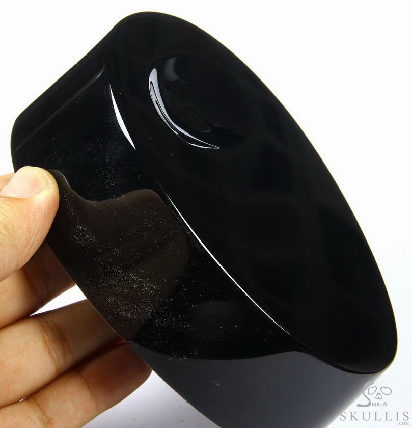 Huge 5.3" Black Obsidian Carved Crystal Stand for sculpture Huge 5.3" Black Obsidian Carved Crystal Stand for sculpture