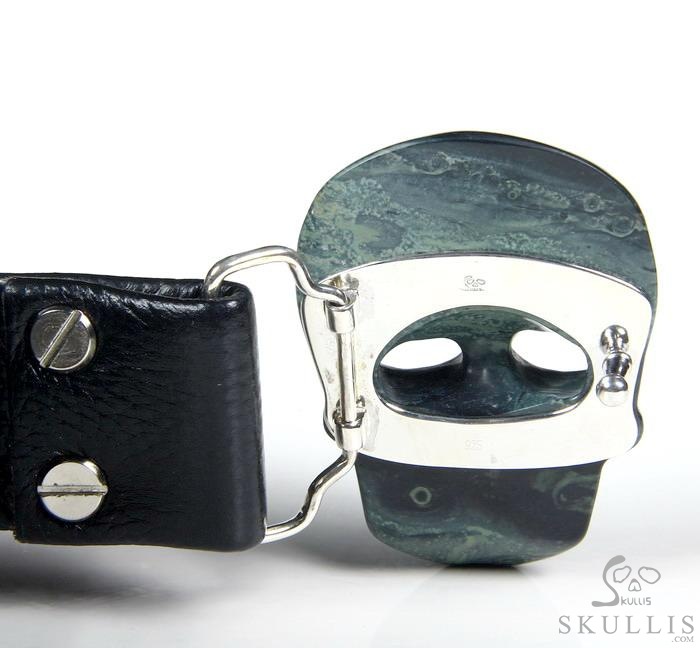 The Vanguard Buckle - Kambaba Jasper Hand Carved Crystal Skull Buckle, Crystal Healing Skull Jewelry, for Women & Men The Vanguard Buckle - Kambaba Jasper Hand Carved Crystal Skull Buckle, Crystal Healing Skull Jewelry, for Women & Men