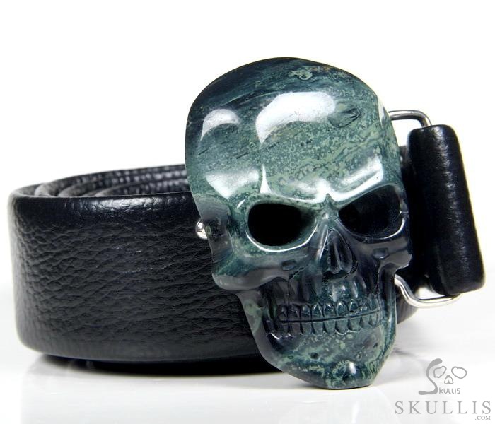 The Vanguard Buckle - Kambaba Jasper Hand Carved Crystal Skull Buckle, Crystal Healing Skull Jewelry, for Women & Men The Vanguard Buckle - Kambaba Jasper Hand Carved Crystal Skull Buckle, Crystal Healing Skull Jewelry, for Women & Men