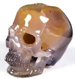 Unique 3.2" Agate Geode Carved Crystal Skull, Super Realistic