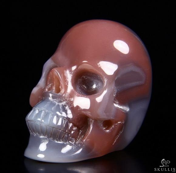 The Poetic Dreamer - US size 8 Mozambique Agate Hand Carved Crystal Skull Ring, Crystal Healing Skull Jewelry, for Women & Men The Poetic Dreamer - US size 8 Mozambique Agate Hand Carved Crystal Skull Ring, Crystal Healing Skull Jewelry, for Women & Men
