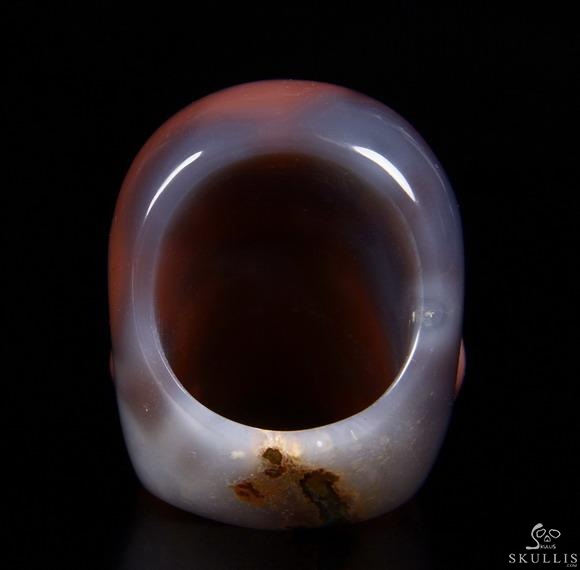 The Poetic Dreamer - US size 8 Mozambique Agate Hand Carved Crystal Skull Ring, Crystal Healing Skull Jewelry, for Women & Men The Poetic Dreamer - US size 8 Mozambique Agate Hand Carved Crystal Skull Ring, Crystal Healing Skull Jewelry, for Women & Men