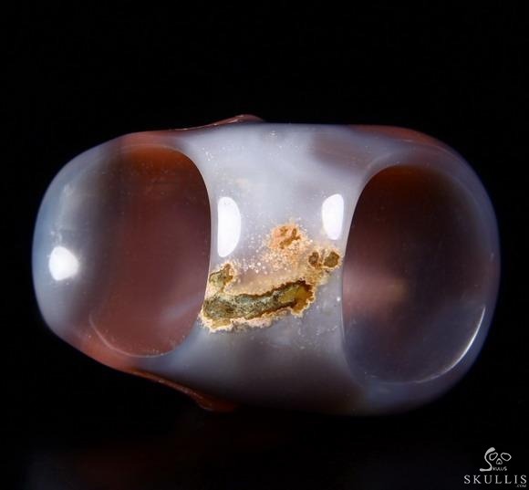 The Poetic Dreamer - US size 8 Mozambique Agate Hand Carved Crystal Skull Ring, Crystal Healing Skull Jewelry, for Women & Men The Poetic Dreamer - US size 8 Mozambique Agate Hand Carved Crystal Skull Ring, Crystal Healing Skull Jewelry, for Women & Men