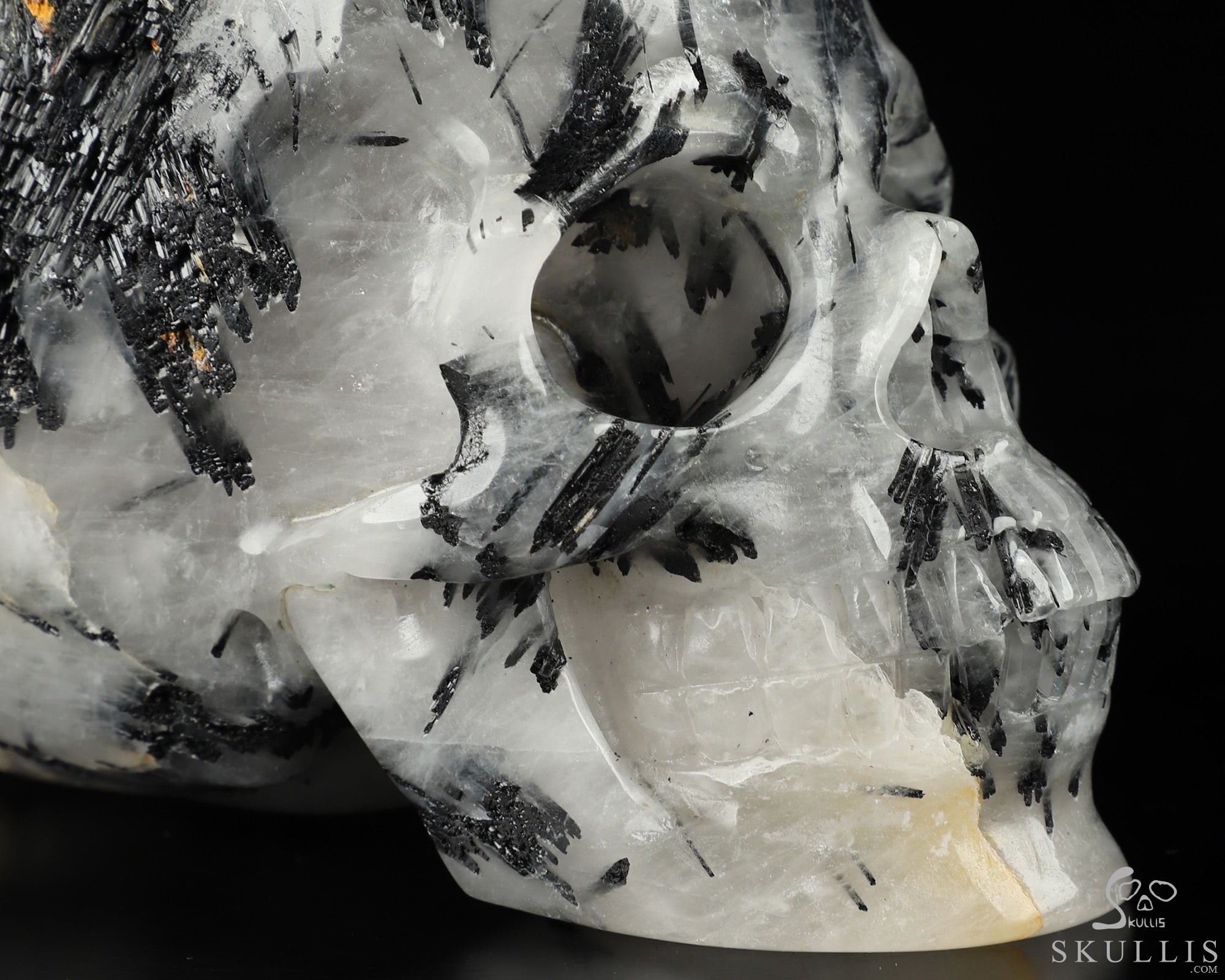 Nice Mineral Huge 6.7" Tourmaline Quartz Carved Crystal Skull Sculpture Nice Mineral Huge 6.7" Tourmaline Quartz Carved Crystal Skull Sculpture