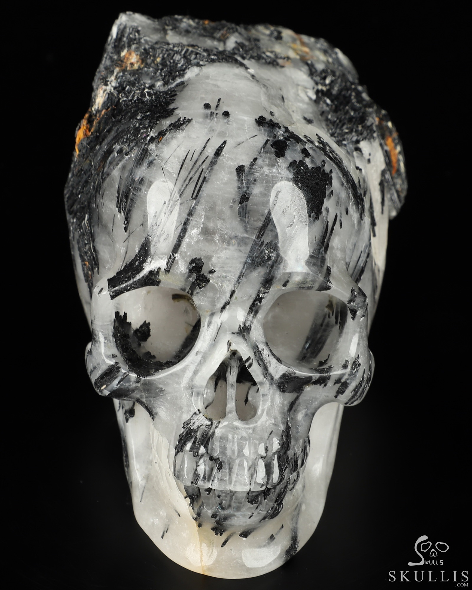 Nice Mineral Huge 6.7" Tourmaline Quartz Carved Crystal Skull Sculpture Nice Mineral Huge 6.7" Tourmaline Quartz Carved Crystal Skull Sculpture