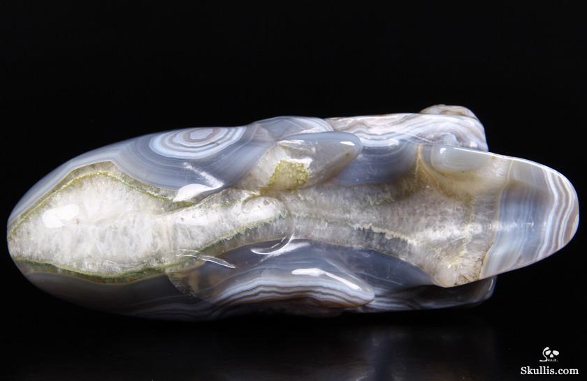 Nice Huge 7.2" Agate Carved Elongated Mayan Alien Crystal Skull Nice Huge 7.2" Agate Carved Elongated Mayan Alien Crystal Skull