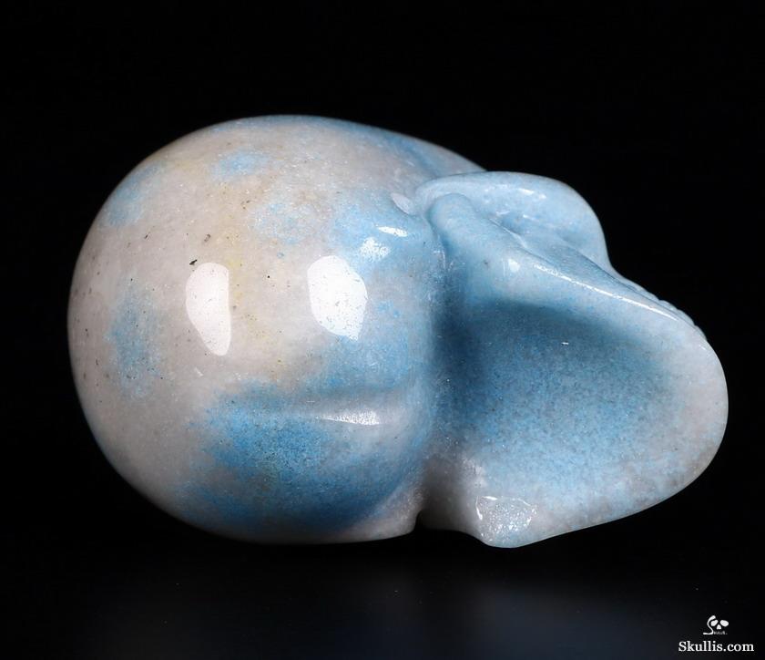 2.0" Scorzalite In Quartzite Carved Crystal Skull, Realistic 2.0" Scorzalite In Quartzite Carved Crystal Skull, Realistic