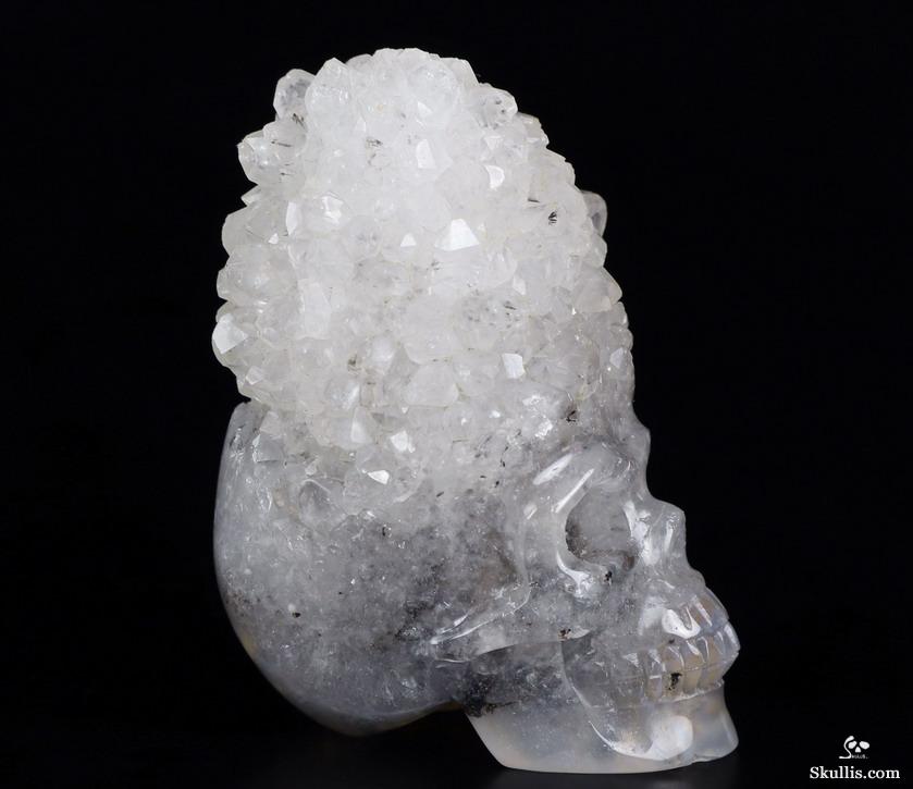 2.5" Agate Druse Carved Crystal Skull 2.5" Agate Druse Carved Crystal Skull