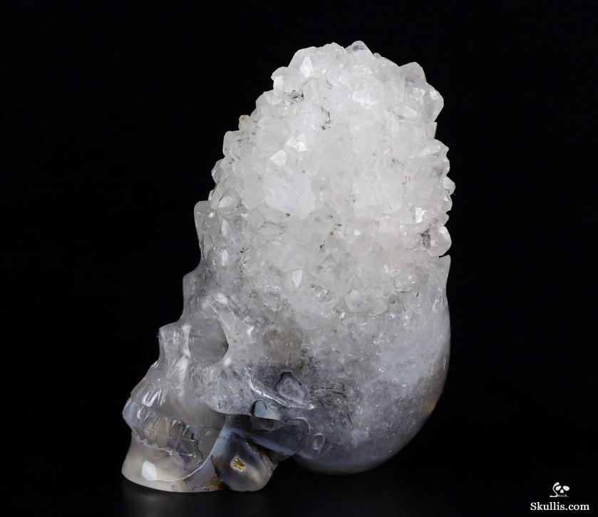 2.5" Agate Druse Carved Crystal Skull 2.5" Agate Druse Carved Crystal Skull