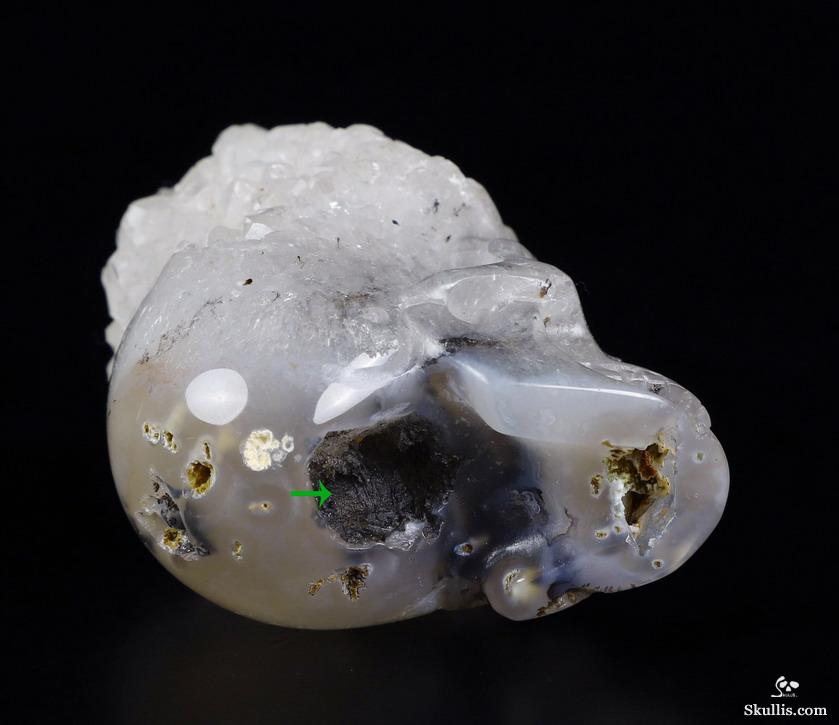 2.5" Agate Druse Carved Crystal Skull 2.5" Agate Druse Carved Crystal Skull