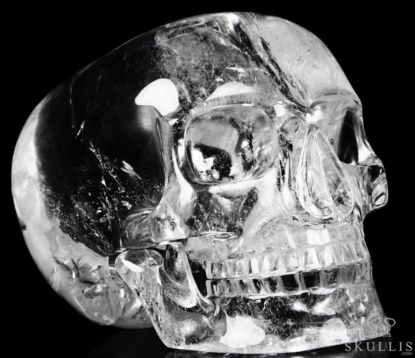 Clear 6.4" Quartz Rock Crystal Carved Crystal Mitchell-Hedges Skull, Realistic Clear 6.4" Quartz Rock Crystal Carved Crystal Mitchell-Hedges Skull, Realistic