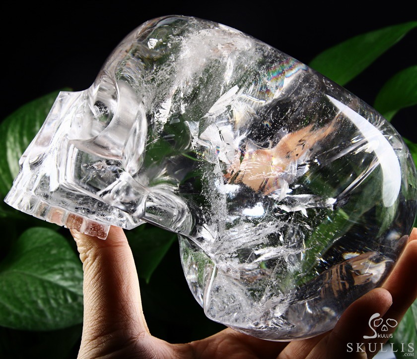 Clear 6.4" Quartz Rock Crystal Carved Crystal Mitchell-Hedges Skull, Realistic Clear 6.4" Quartz Rock Crystal Carved Crystal Mitchell-Hedges Skull, Realistic