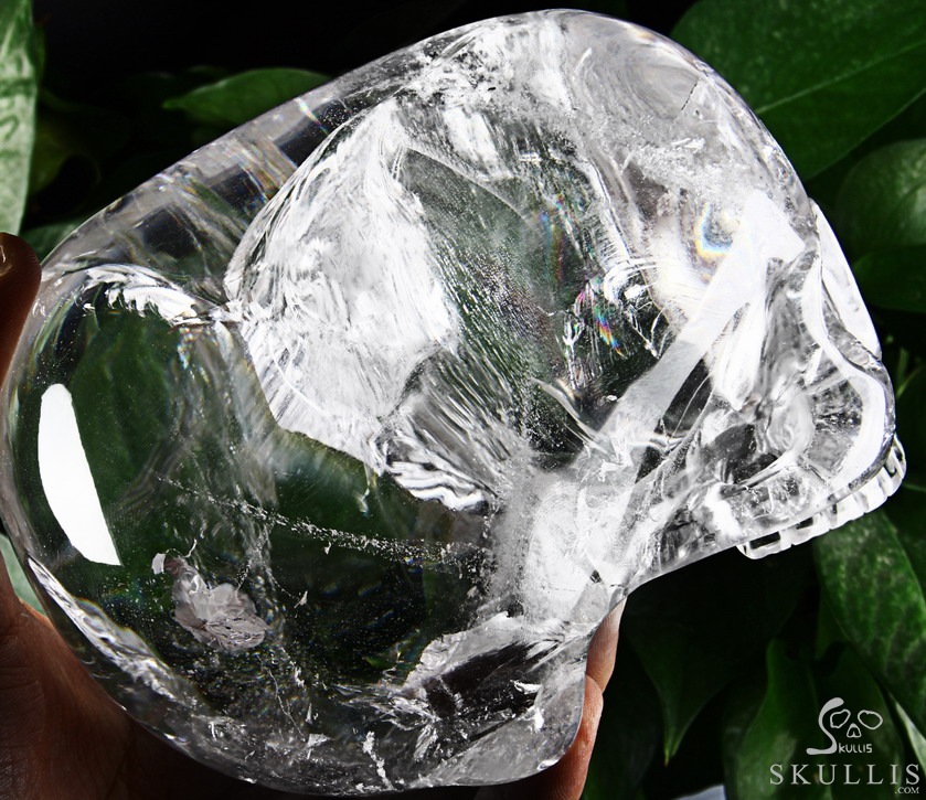 Clear 6.4" Quartz Rock Crystal Carved Crystal Mitchell-Hedges Skull, Realistic Clear 6.4" Quartz Rock Crystal Carved Crystal Mitchell-Hedges Skull, Realistic