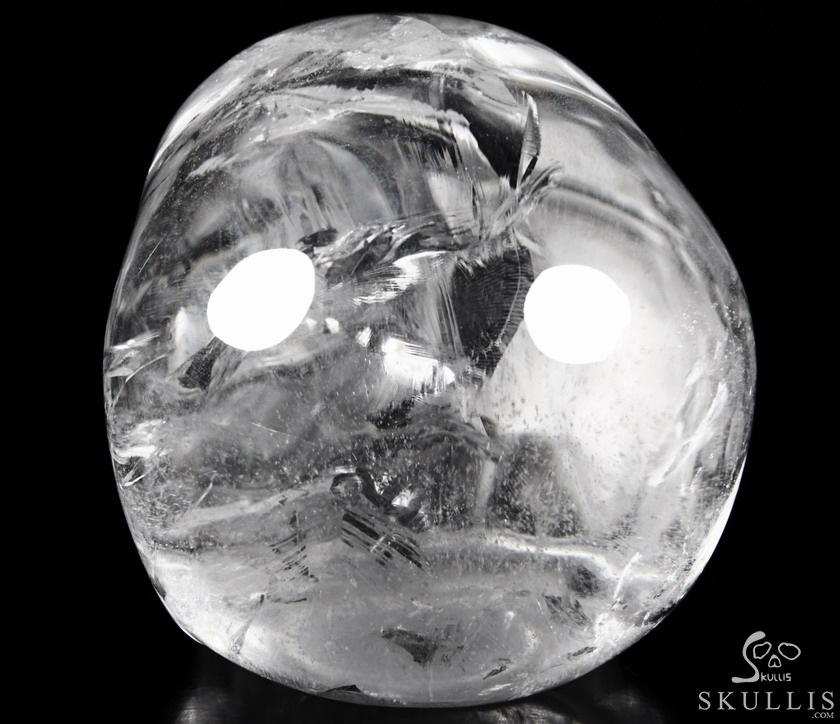 Clear 6.4" Quartz Rock Crystal Carved Crystal Mitchell-Hedges Skull, Realistic Clear 6.4" Quartz Rock Crystal Carved Crystal Mitchell-Hedges Skull, Realistic