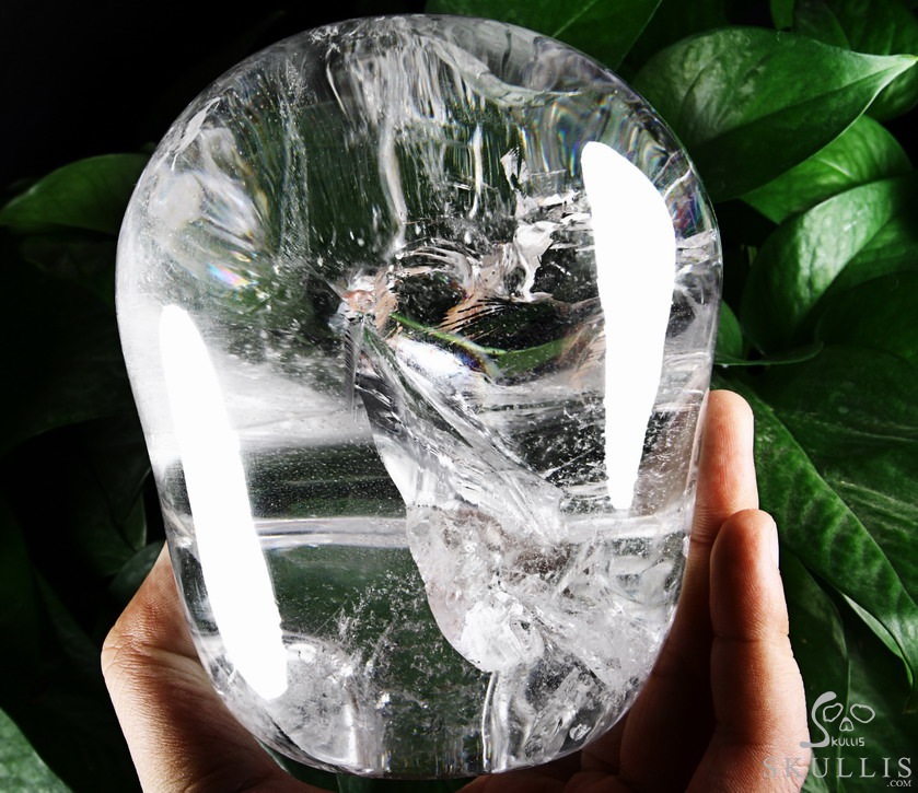 Clear 6.4" Quartz Rock Crystal Carved Crystal Mitchell-Hedges Skull, Realistic Clear 6.4" Quartz Rock Crystal Carved Crystal Mitchell-Hedges Skull, Realistic