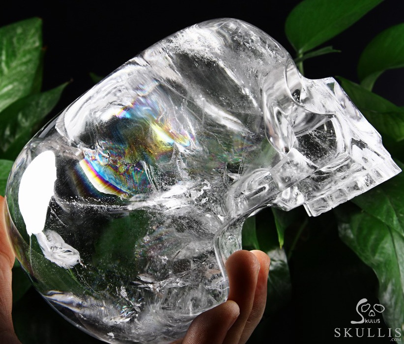 Clear 6.4" Quartz Rock Crystal Carved Crystal Mitchell-Hedges Skull, Realistic Clear 6.4" Quartz Rock Crystal Carved Crystal Mitchell-Hedges Skull, Realistic
