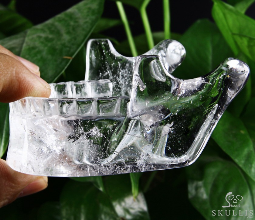 Clear 6.4" Quartz Rock Crystal Carved Crystal Mitchell-Hedges Skull, Realistic Clear 6.4" Quartz Rock Crystal Carved Crystal Mitchell-Hedges Skull, Realistic