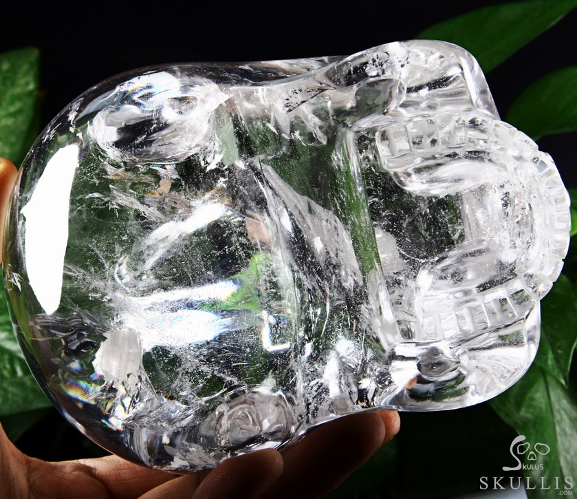 Clear 6.4" Quartz Rock Crystal Carved Crystal Mitchell-Hedges Skull, Realistic Clear 6.4" Quartz Rock Crystal Carved Crystal Mitchell-Hedges Skull, Realistic