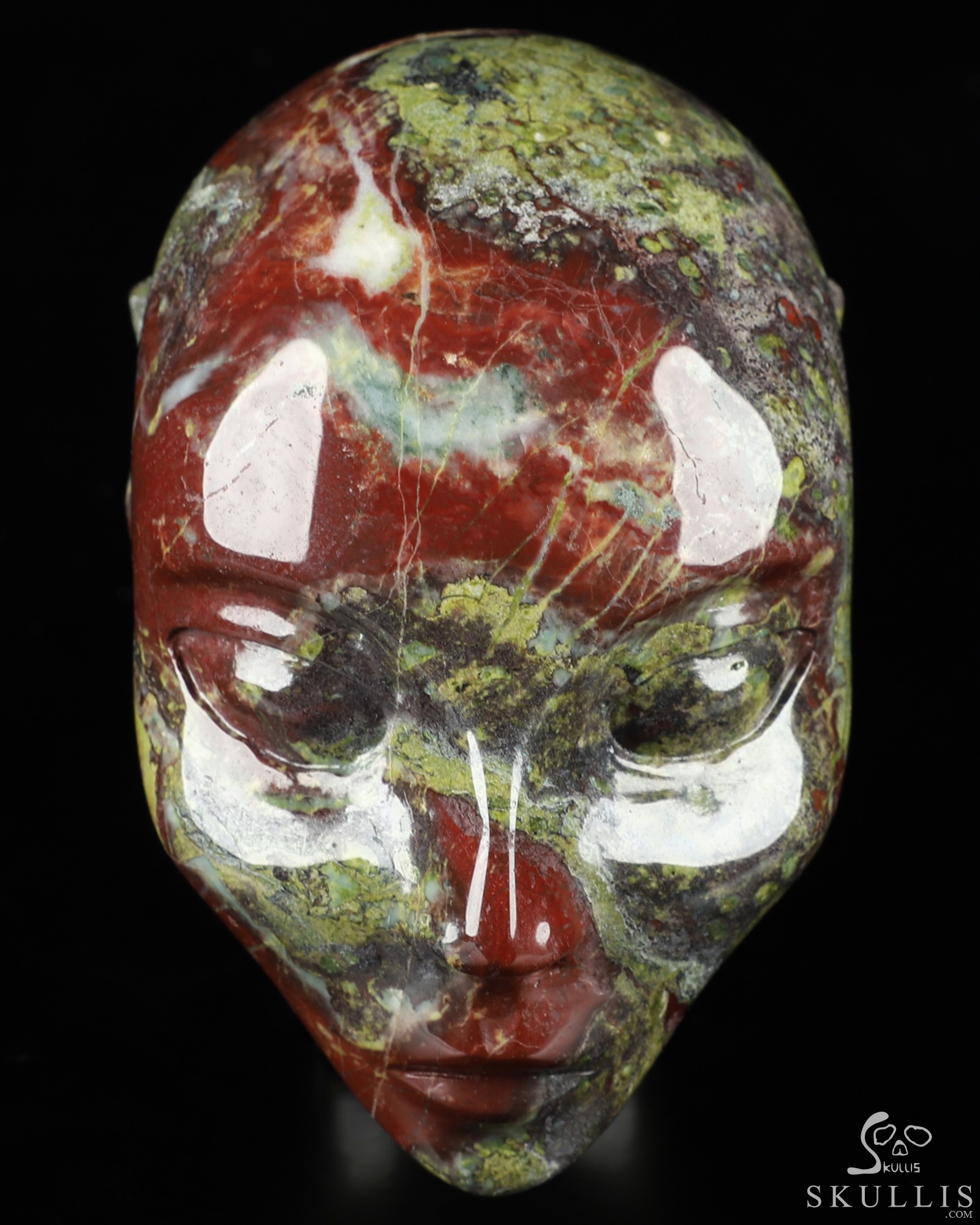 4.2" Dragon Blood Jasper Hand Carved Fairy Elf Alien Crystal Skull Companion Sculpture, Crystal Healing 4.2" Dragon Blood Jasper Hand Carved Fairy Elf Alien Crystal Skull Companion Sculpture, Crystal Healing