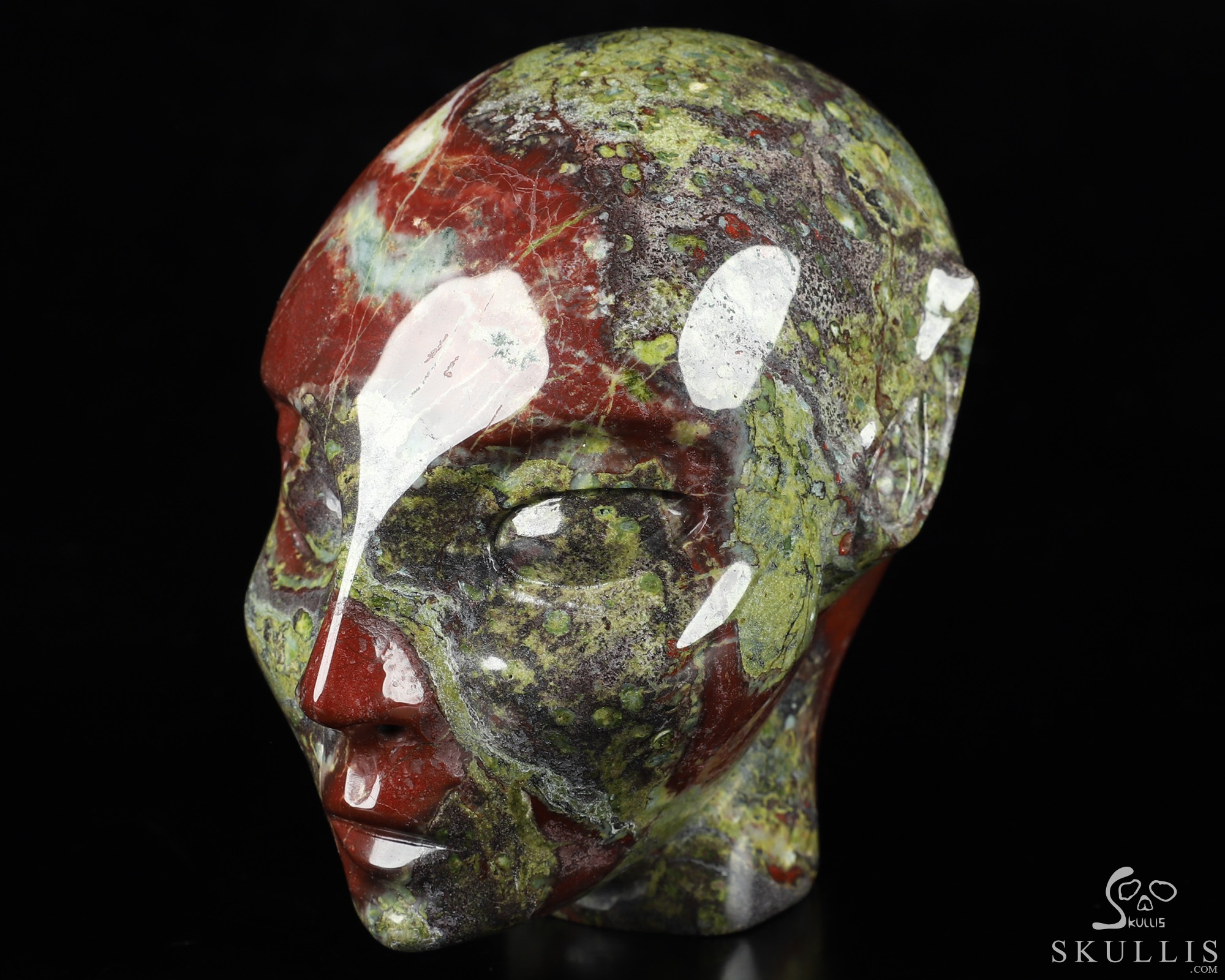 4.2" Dragon Blood Jasper Hand Carved Fairy Elf Alien Crystal Skull Companion Sculpture, Crystal Healing 4.2" Dragon Blood Jasper Hand Carved Fairy Elf Alien Crystal Skull Companion Sculpture, Crystal Healing