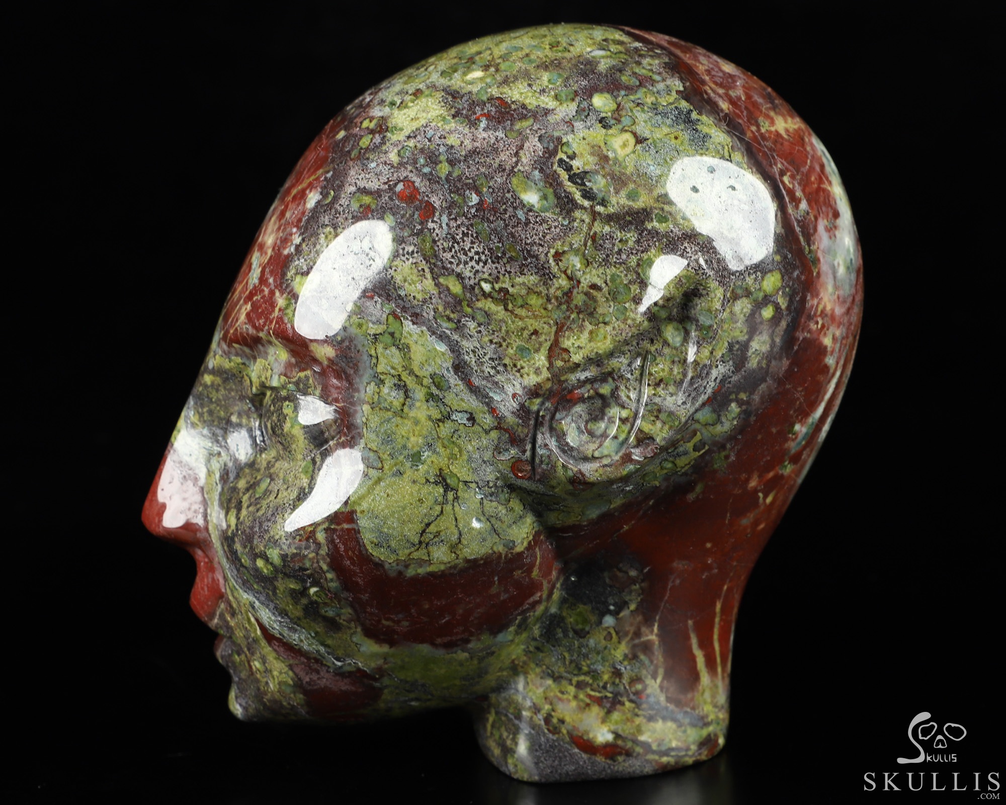 4.2" Dragon Blood Jasper Hand Carved Fairy Elf Alien Crystal Skull Companion Sculpture, Crystal Healing 4.2" Dragon Blood Jasper Hand Carved Fairy Elf Alien Crystal Skull Companion Sculpture, Crystal Healing