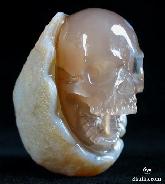 Original 2.8" Agate Carved Crystal Screaming Skull