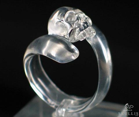 Jawless Crown - US size 10 Quartz Rock Crystal Hand Carved Crystal Skull Ring, Crystal Healing Skull Jewelry, for Women & Men Jawless Crown - US size 10 Quartz Rock Crystal Hand Carved Crystal Skull Ring, Crystal Healing Skull Jewelry, for Women & Men