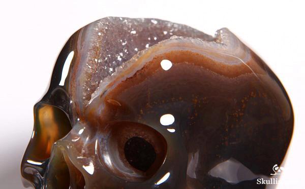 Huge Geode 5.0" Agate Carved Crystal Skull Huge Geode 5.0" Agate Carved Crystal Skull