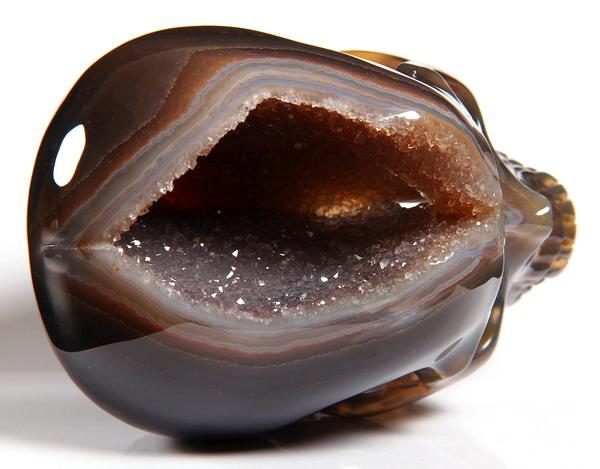 Huge Geode 5.0" Agate Carved Crystal Skull Huge Geode 5.0" Agate Carved Crystal Skull