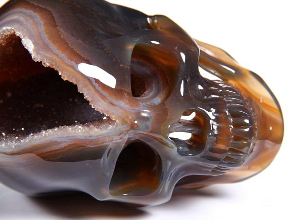 Huge Geode 5.0" Agate Carved Crystal Skull Huge Geode 5.0" Agate Carved Crystal Skull