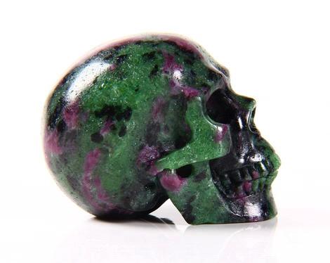 Zoisite Skull with Snakes