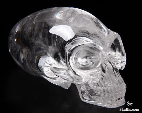 Elongated 4.0 Quartz Rock Crystal Carved Crystal Skull