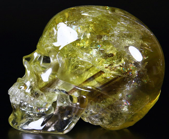Top Quality! Clearest! 6.3" Citrine Carved Crystal Skull Super Realistic Top Quality! Clearest! 6.3" Citrine Carved Crystal Skull Super Realistic