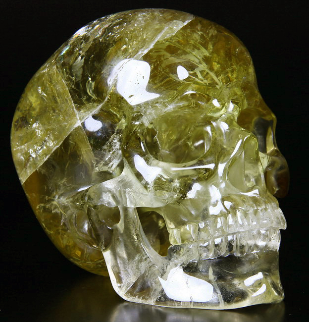 Top Quality! Clearest! 6.3" Citrine Carved Crystal Skull Super Realistic Top Quality! Clearest! 6.3" Citrine Carved Crystal Skull Super Realistic