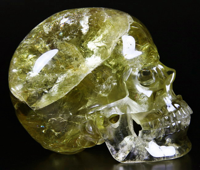 Top Quality! Clearest! 6.3" Citrine Carved Crystal Skull Super Realistic Top Quality! Clearest! 6.3" Citrine Carved Crystal Skull Super Realistic