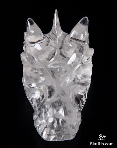 2.5" Quartz Rock Crystal Carved Crystal Dragon Skull 2.5" Quartz Rock Crystal Carved Crystal Dragon Skull