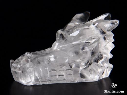 2.5" Quartz Rock Crystal Carved Crystal Dragon Skull 2.5" Quartz Rock Crystal Carved Crystal Dragon Skull
