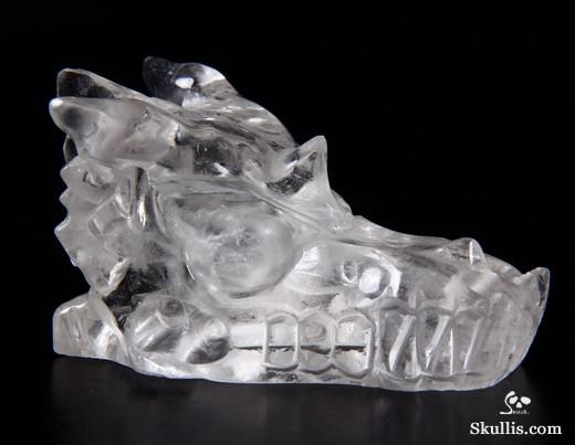 2.5" Quartz Rock Crystal Carved Crystal Dragon Skull 2.5" Quartz Rock Crystal Carved Crystal Dragon Skull