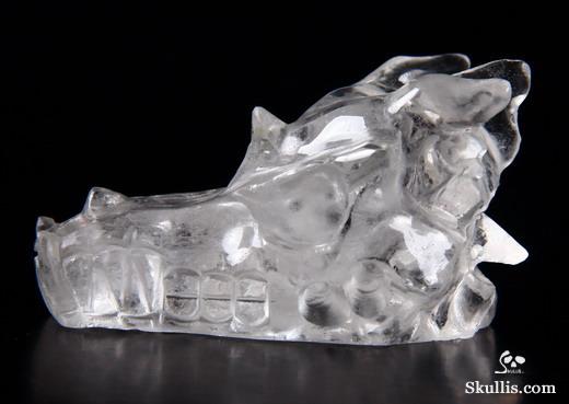 2.5" Quartz Rock Crystal Carved Crystal Dragon Skull 2.5" Quartz Rock Crystal Carved Crystal Dragon Skull