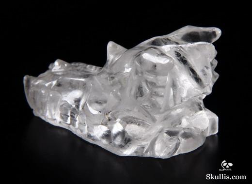2.5" Quartz Rock Crystal Carved Crystal Dragon Skull 2.5" Quartz Rock Crystal Carved Crystal Dragon Skull