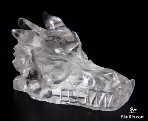 2.5" Quartz Rock Crystal Carved Crystal Dragon Skull 2.5" Quartz Rock Crystal Carved Crystal Dragon Skull