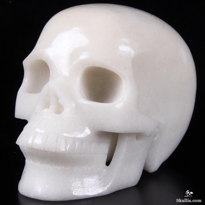 666G Jade Crystal Horned Skull main image 0