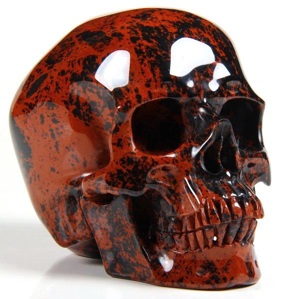 5.0" Mahogany Obsidian Carved Crystal Skull, Super Realistic 5.0" Mahogany Obsidian Carved Crystal Skull, Super Realistic
