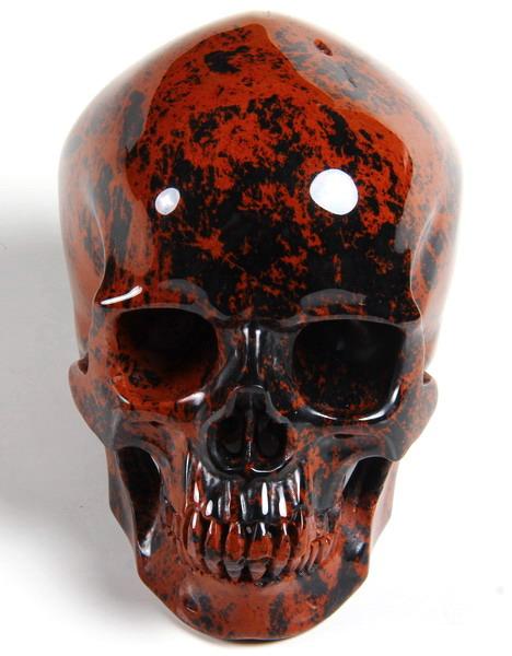 5.0" Mahogany Obsidian Carved Crystal Skull, Super Realistic 5.0" Mahogany Obsidian Carved Crystal Skull, Super Realistic