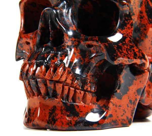 5.0" Mahogany Obsidian Carved Crystal Skull, Super Realistic 5.0" Mahogany Obsidian Carved Crystal Skull, Super Realistic